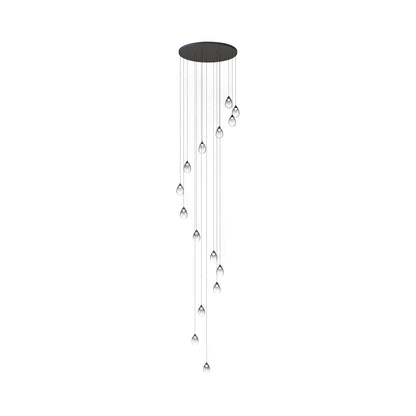 Dewdrop LED Multi Light Pendant Light in Black (15-Light).