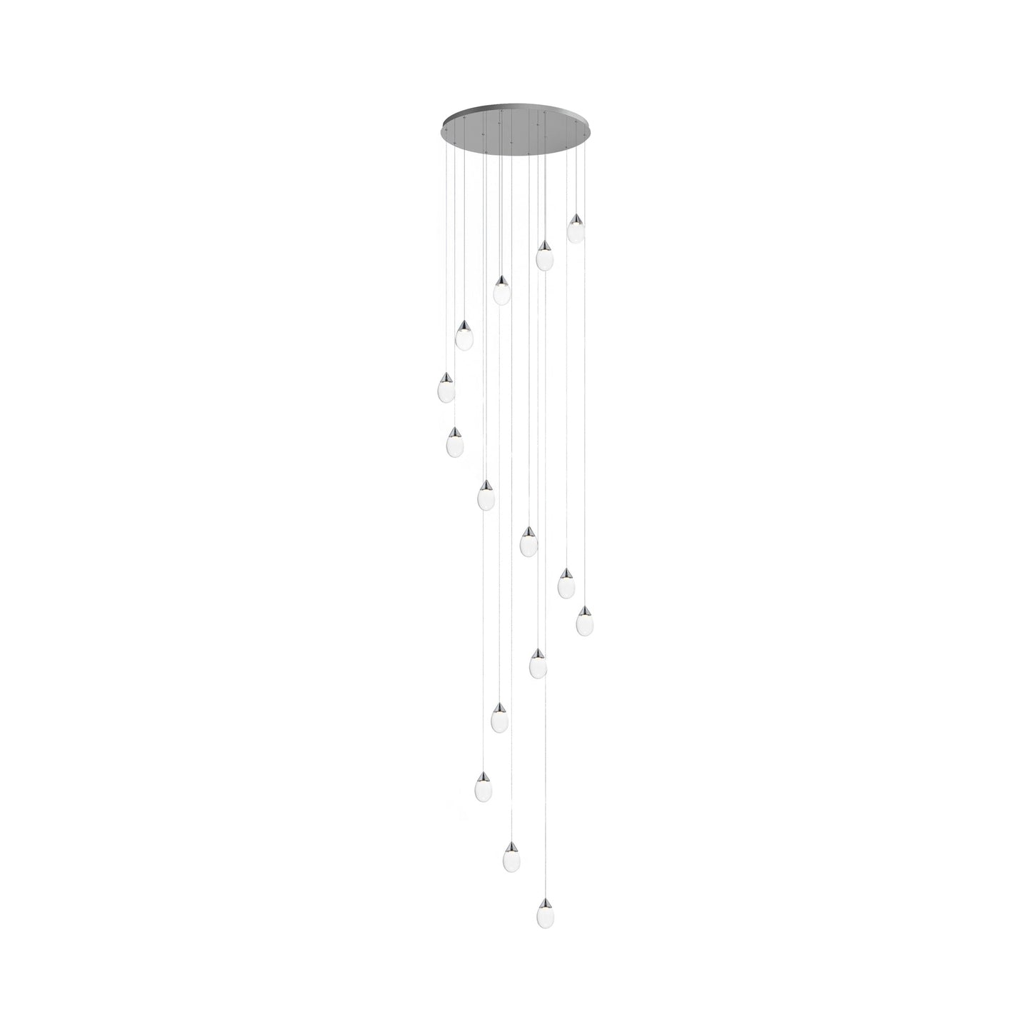 Dewdrop LED Multi Light Pendant Light in Polished Chrome (15-Light).