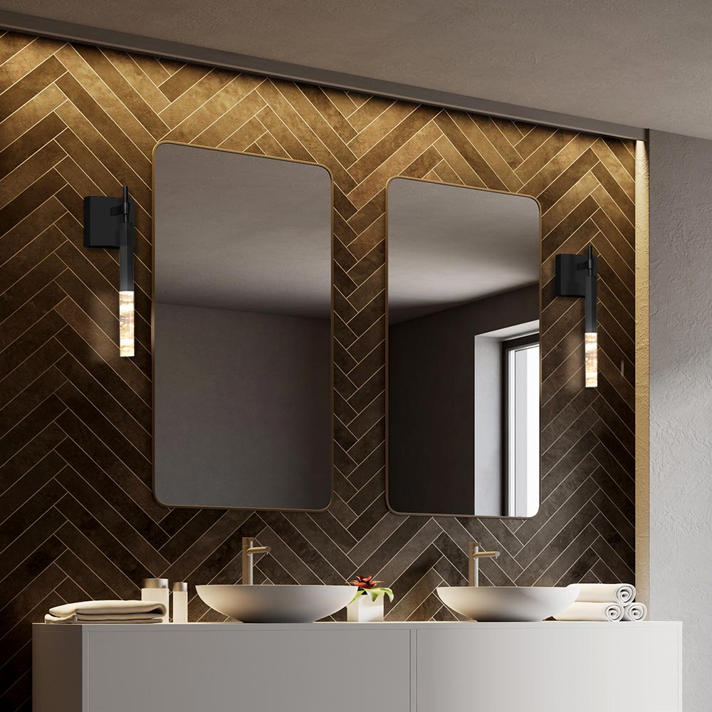Diaphane LED Wall Light in bathroom.