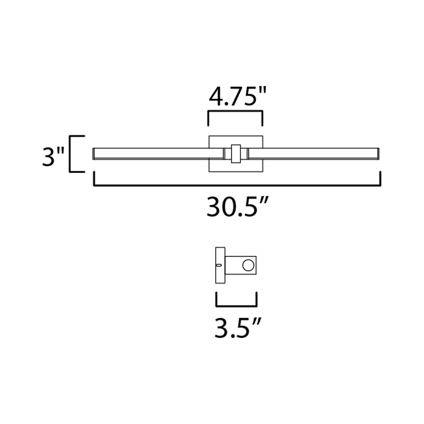 Dorian LED Wall Light - line drawing.