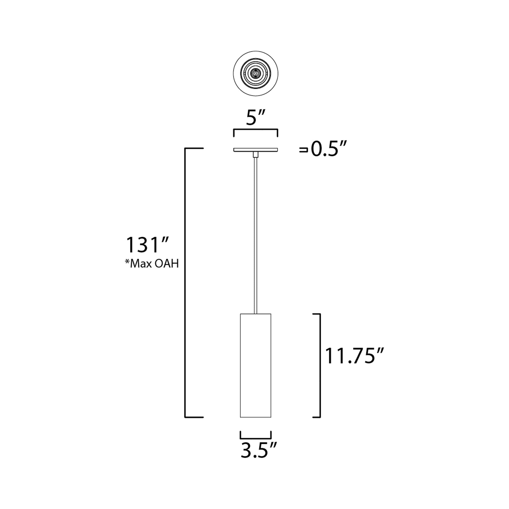 Dwell Pendant Light - line drawing.