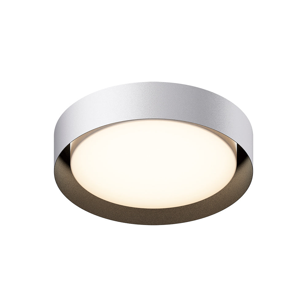 Echo LED Flush Mount Ceiling Light in White/Black (16-Inch).
