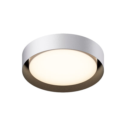 Echo LED Flush Mount Ceiling Light in White/Black (16-Inch).
