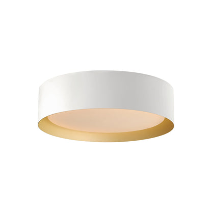 Echo LED Flush Mount Ceiling Light in White/Gold (16-Inch).