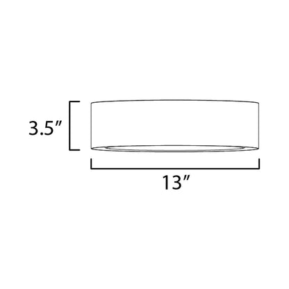 Echo LED Flush Mount Ceiling Light - line drawing.