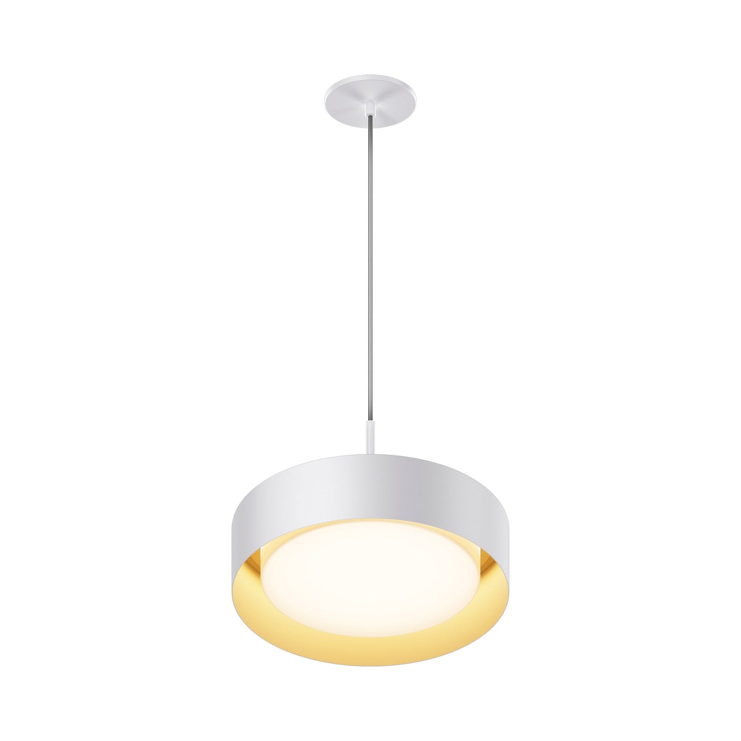 Echo LED Pendant Light in White/Gold (13-Inch).