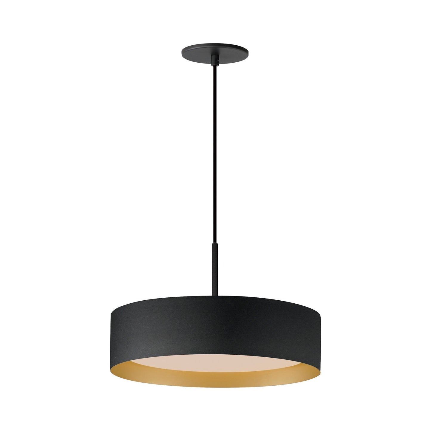 Echo LED Pendant Light in Black/Gold (16-Inch).