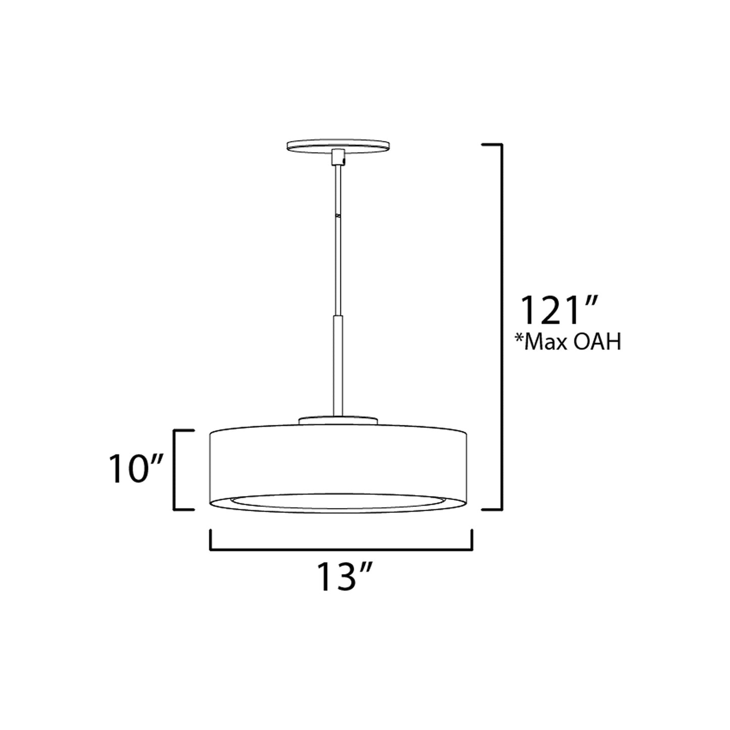 Echo LED Pendant Light - line drawing.