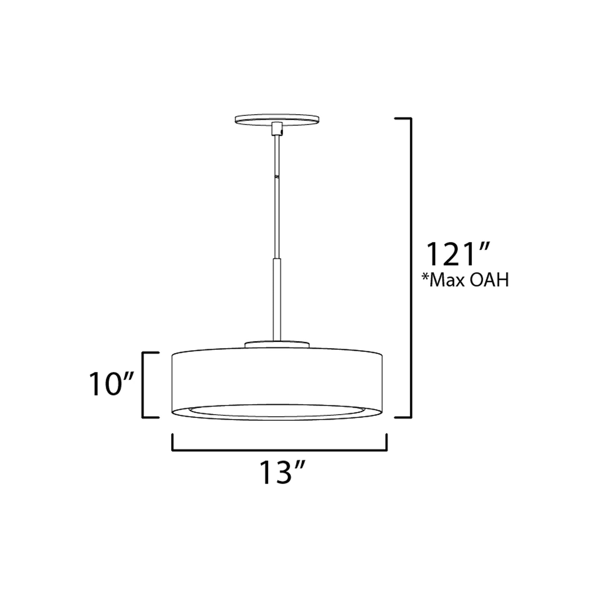 Echo LED Pendant Light - line drawing.