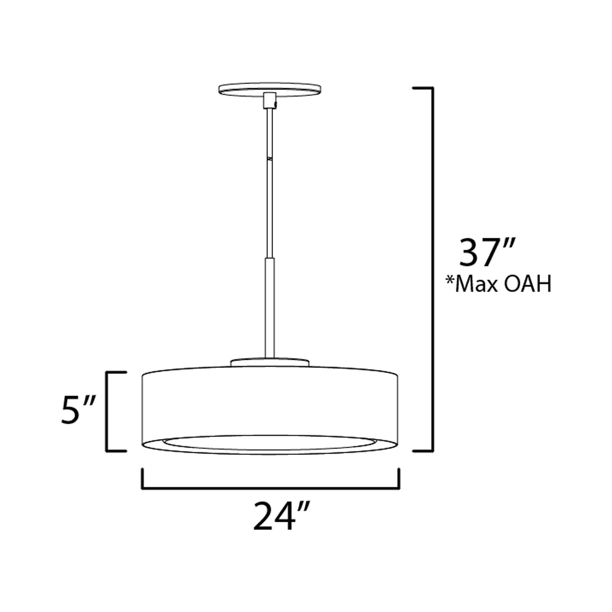 Echo LED Pendant Light - line drawing.