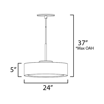 Echo LED Pendant Light - line drawing.