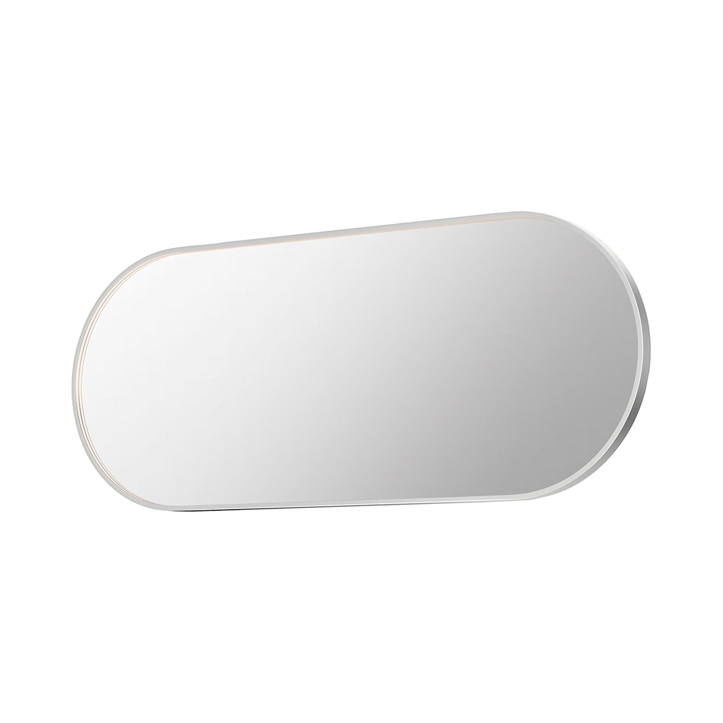 Elisse LED Wall Mirror in Satin Nickel (28-Inch/Oval).