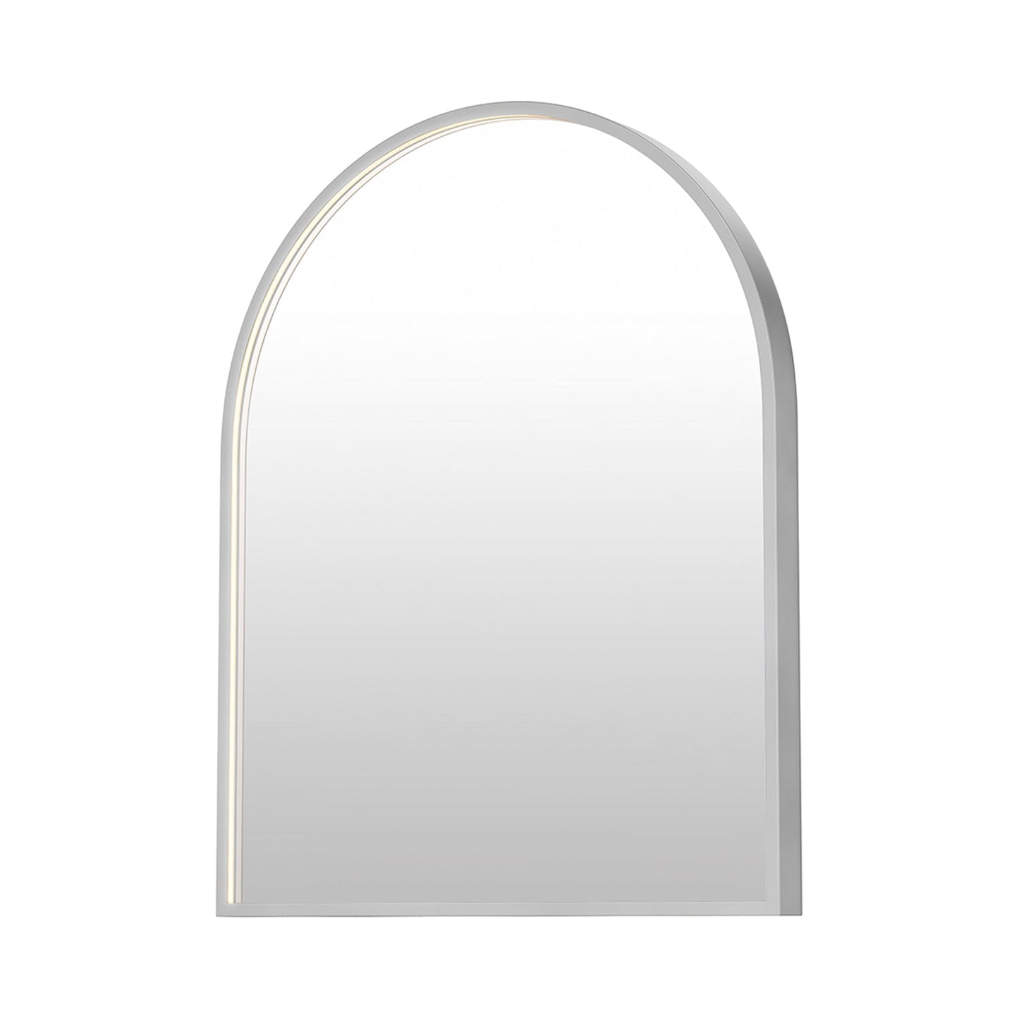 Elisse LED Wall Mirror in Satin Nickel (30-Inch/Arches).