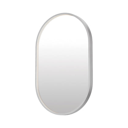 Elisse LED Wall Mirror in Satin Nickel (32-Inch/Oval).