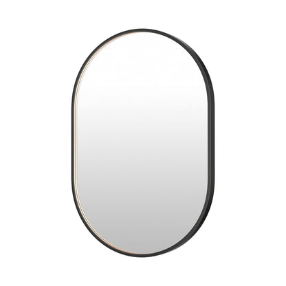 Elisse LED Wall Mirror in Black (36-Inch/Oval).