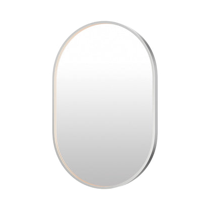Elisse LED Wall Mirror in Satin Nickel (36-Inch/Oval).