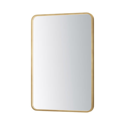 Elisse Rectangle LED Wall Mirror in Gold.