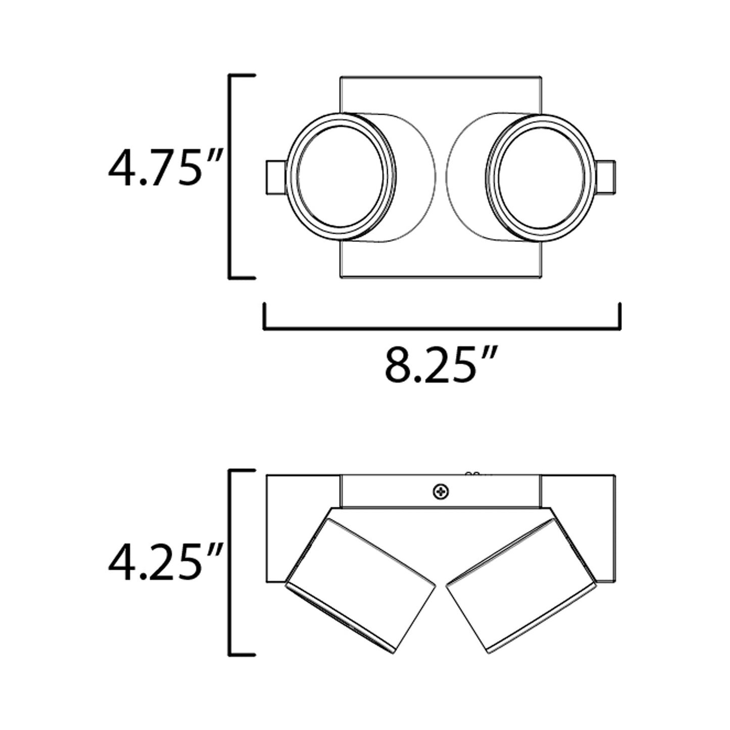 Embrace LED Flush Mount Ceiling Light - line drawing.