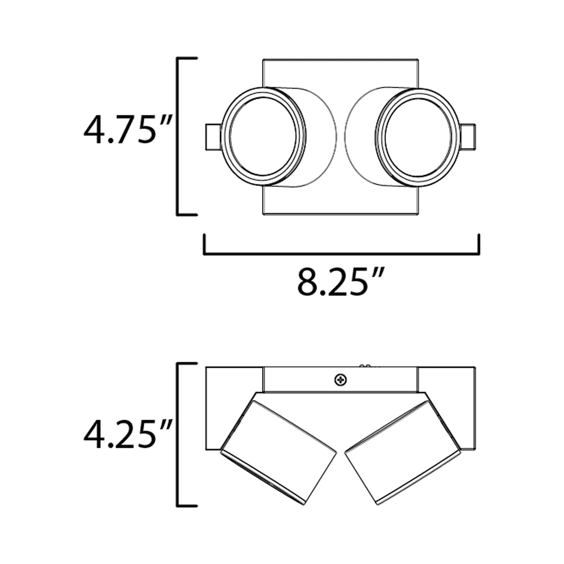 Embrace LED Flush Mount Ceiling Light - line drawing.
