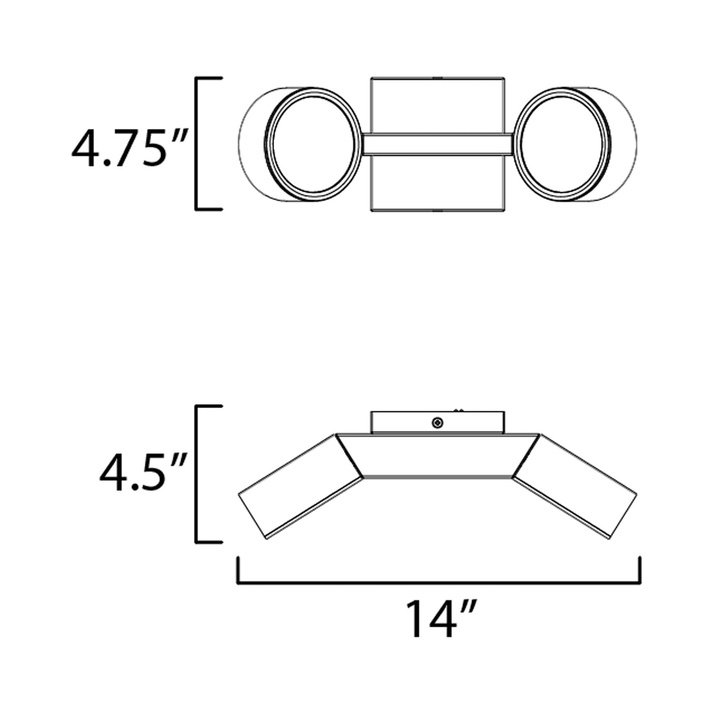 Embrace LED Wall Light - line drawing.