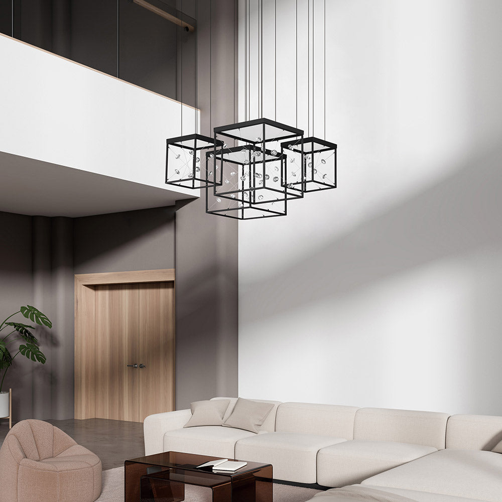 Entanglement LED Multi Light Pendant Light in living room.