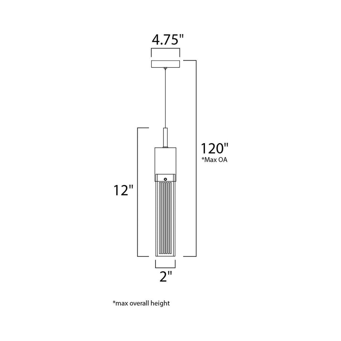 Fizz III LED Mini Pendant Light - line drawing.