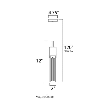 Fizz III LED Mini Pendant Light - line drawing.