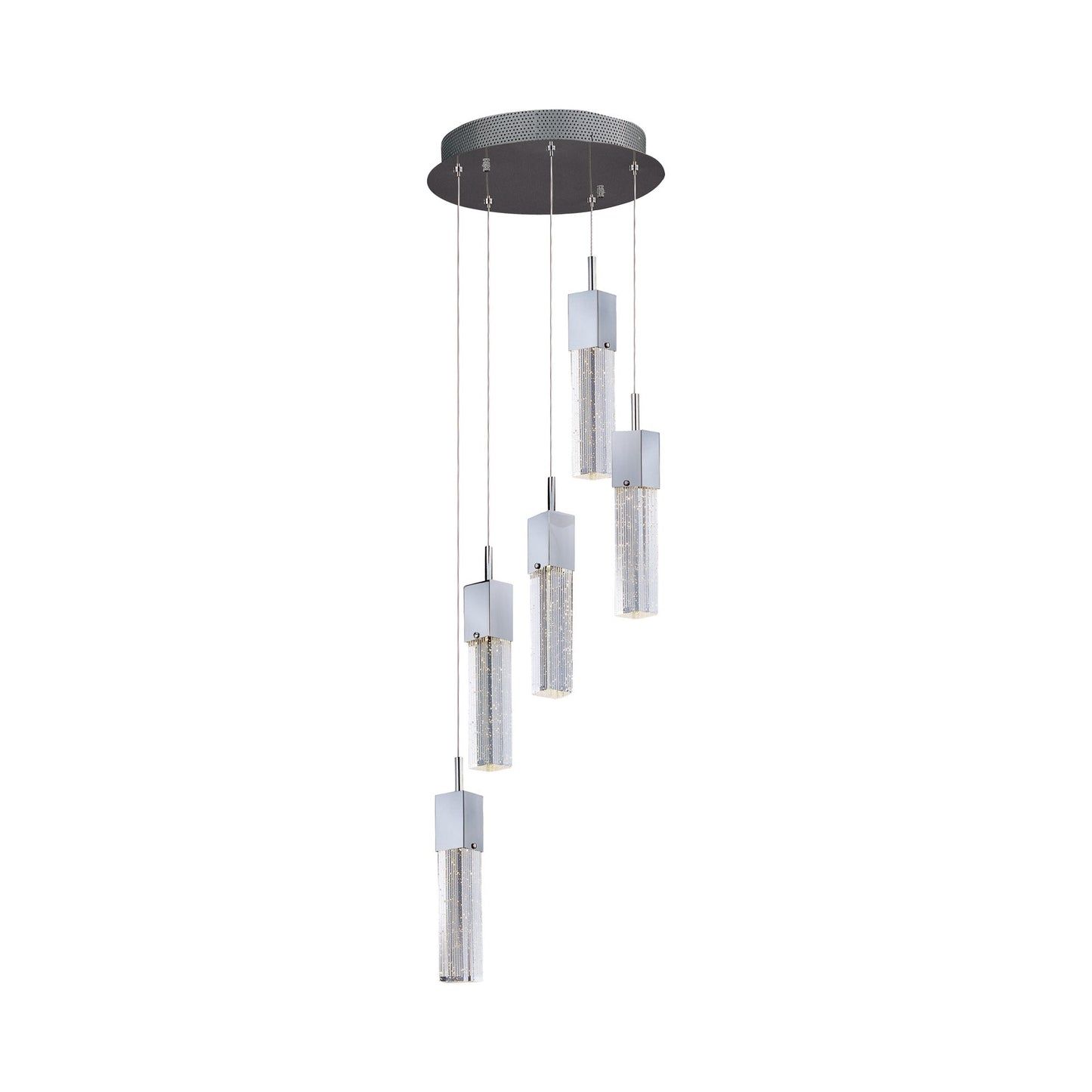 Fizz III LED Multi Light Pendant Light in Polished Chrome (5-Light).