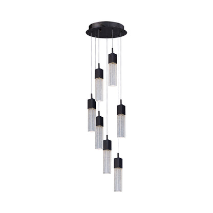 Fizz III LED Multi Light Pendant Light in Bronze (7-Light).