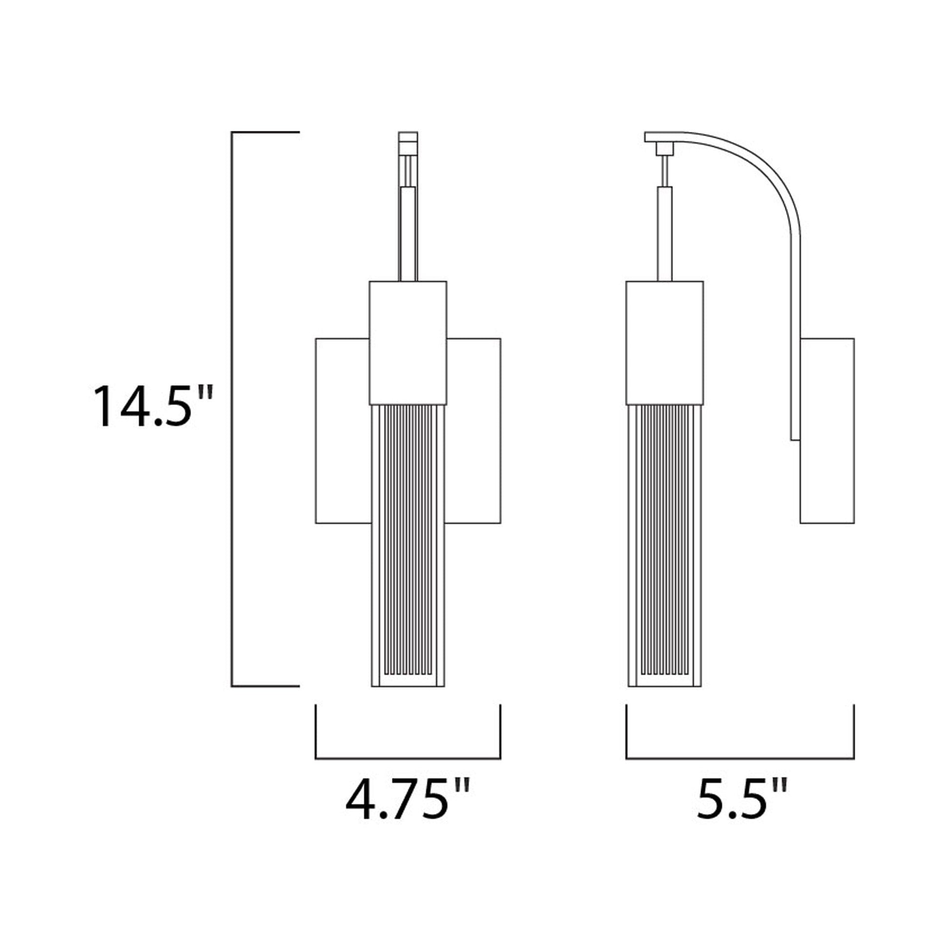 Fizz III LED Wall Light - line drawing.