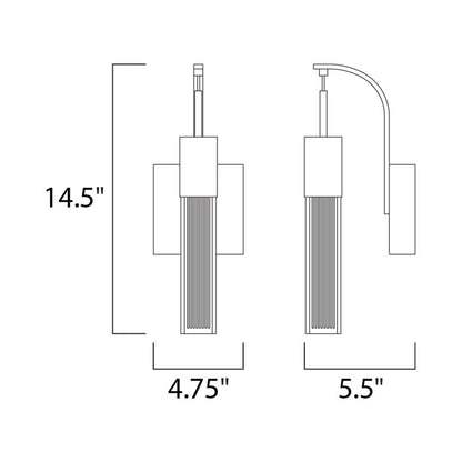 Fizz III LED Wall Light - line drawing.