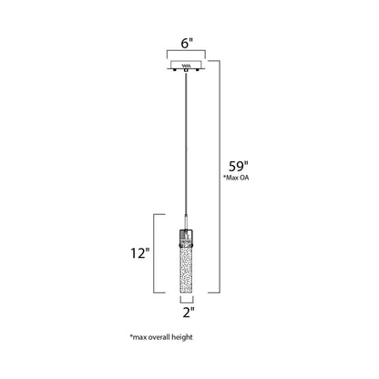 Fizz IV LED Mini Pendant Light - line drawing.