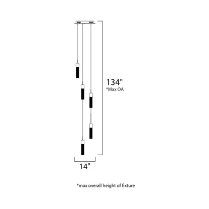 Fizz IV LED Multi Light Pendant Light - line drawing.