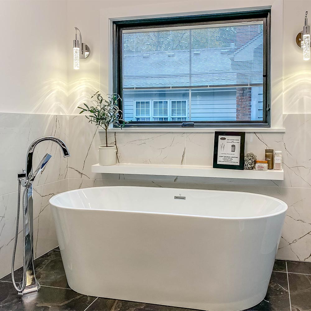 Fizz IV LED Wall Light in bathroom.