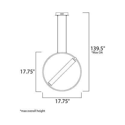 Flare LED Pendant Light - line drawing.