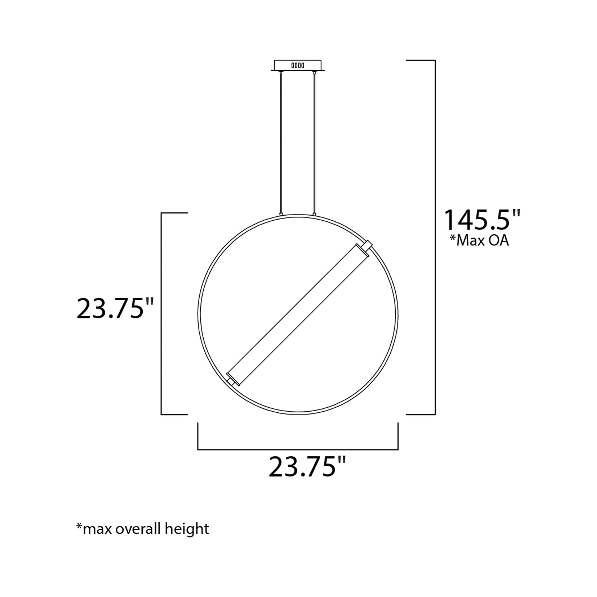 Flare LED Pendant Light - line drawing.