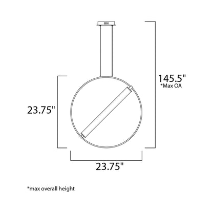 Flare LED Pendant Light - line drawing.