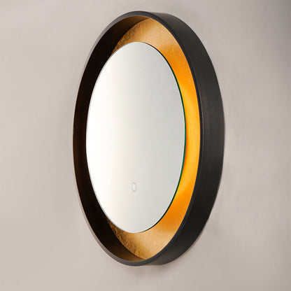 Floating Round LED Wall Mirror in Detail.