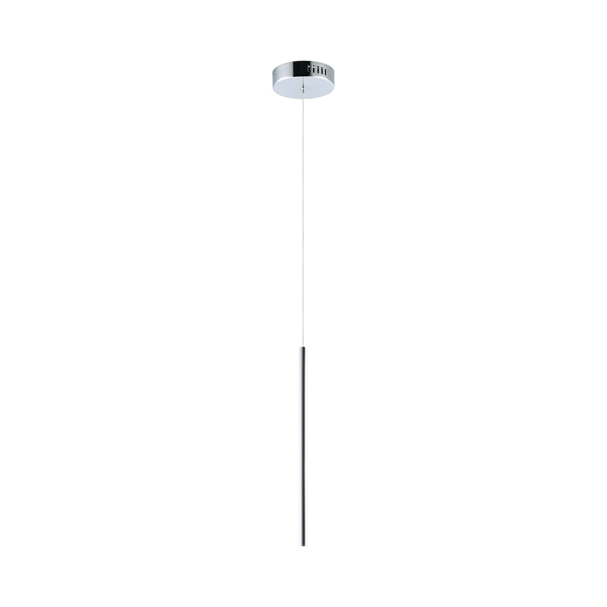 Flute LED Mini Pendant Light in Polished Chrome (1-Inch).