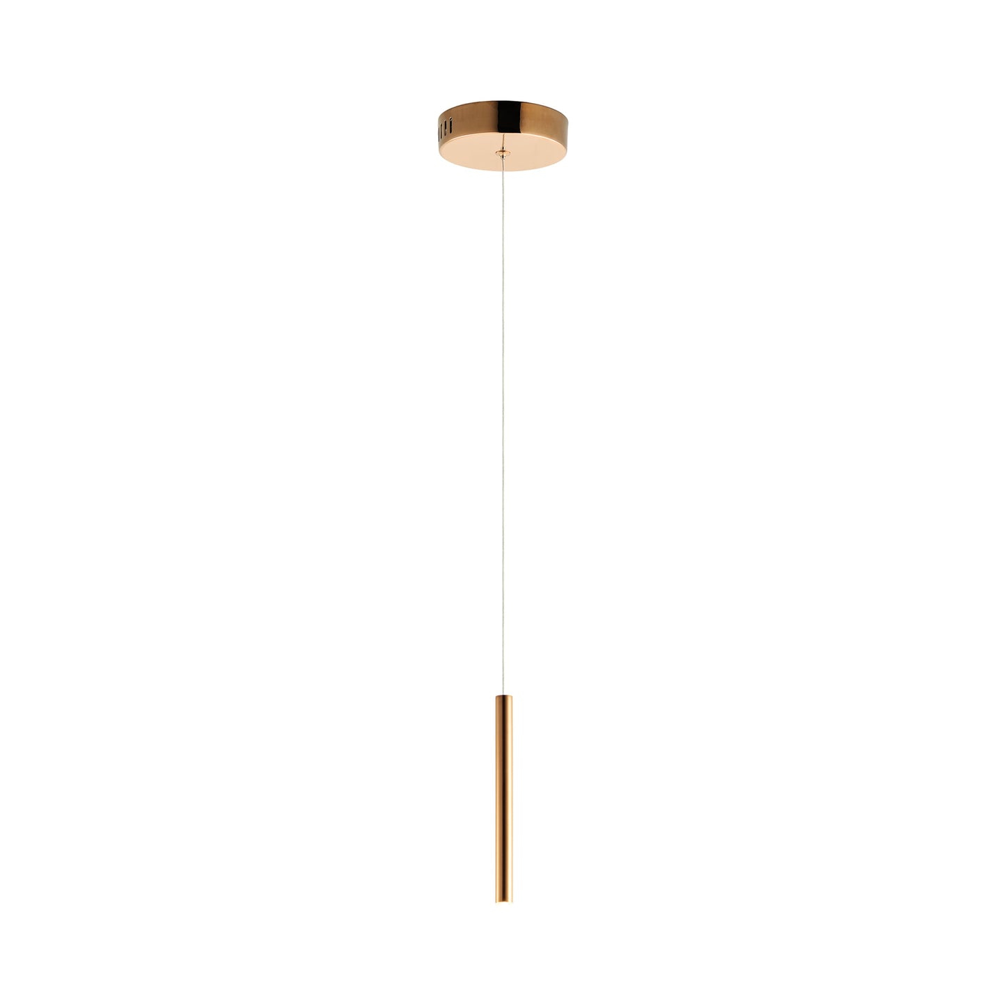 Flute LED Mini Pendant Light in Rose Gold (1-Inch).