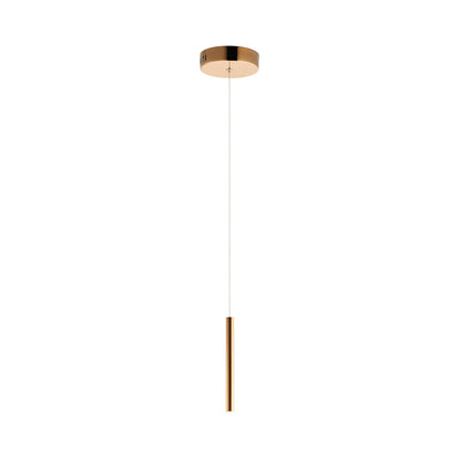 Flute LED Mini Pendant Light in Rose Gold (1-Inch).