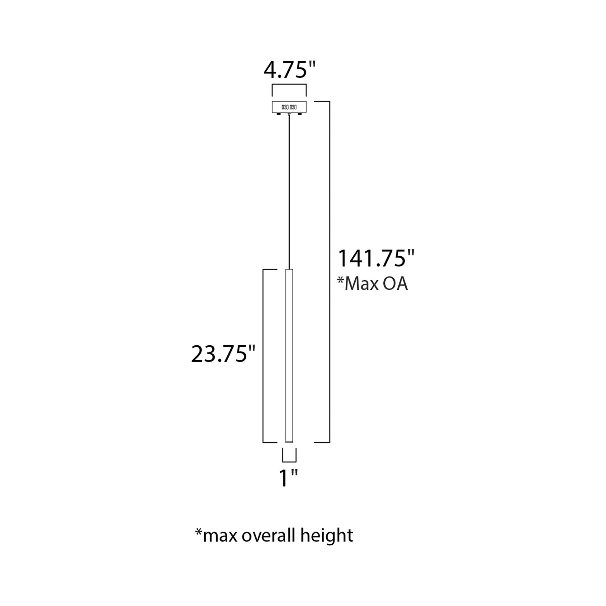 Flute LED Mini Pendant Light - line drawing.