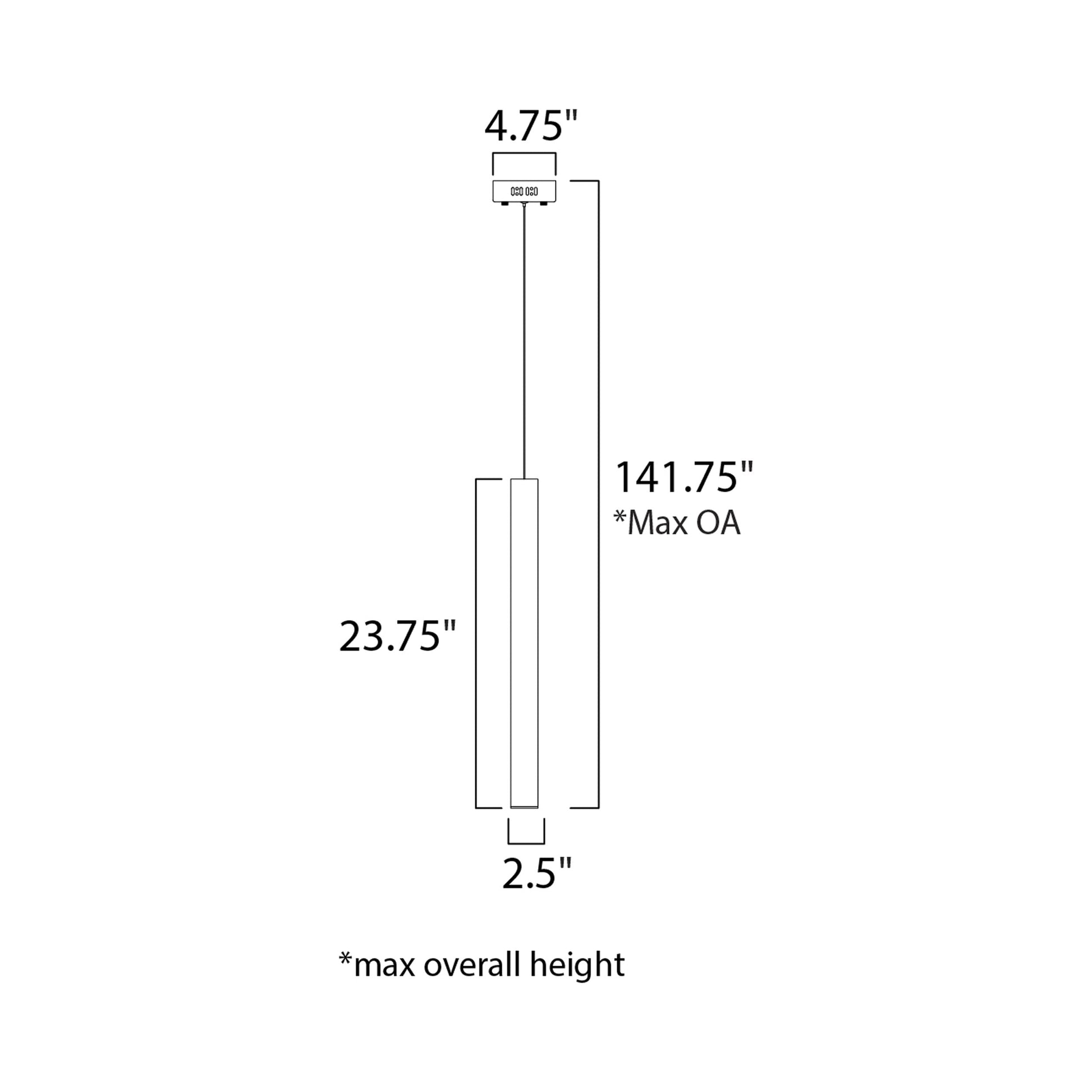 Flute LED Mini Pendant Light - line drawing.