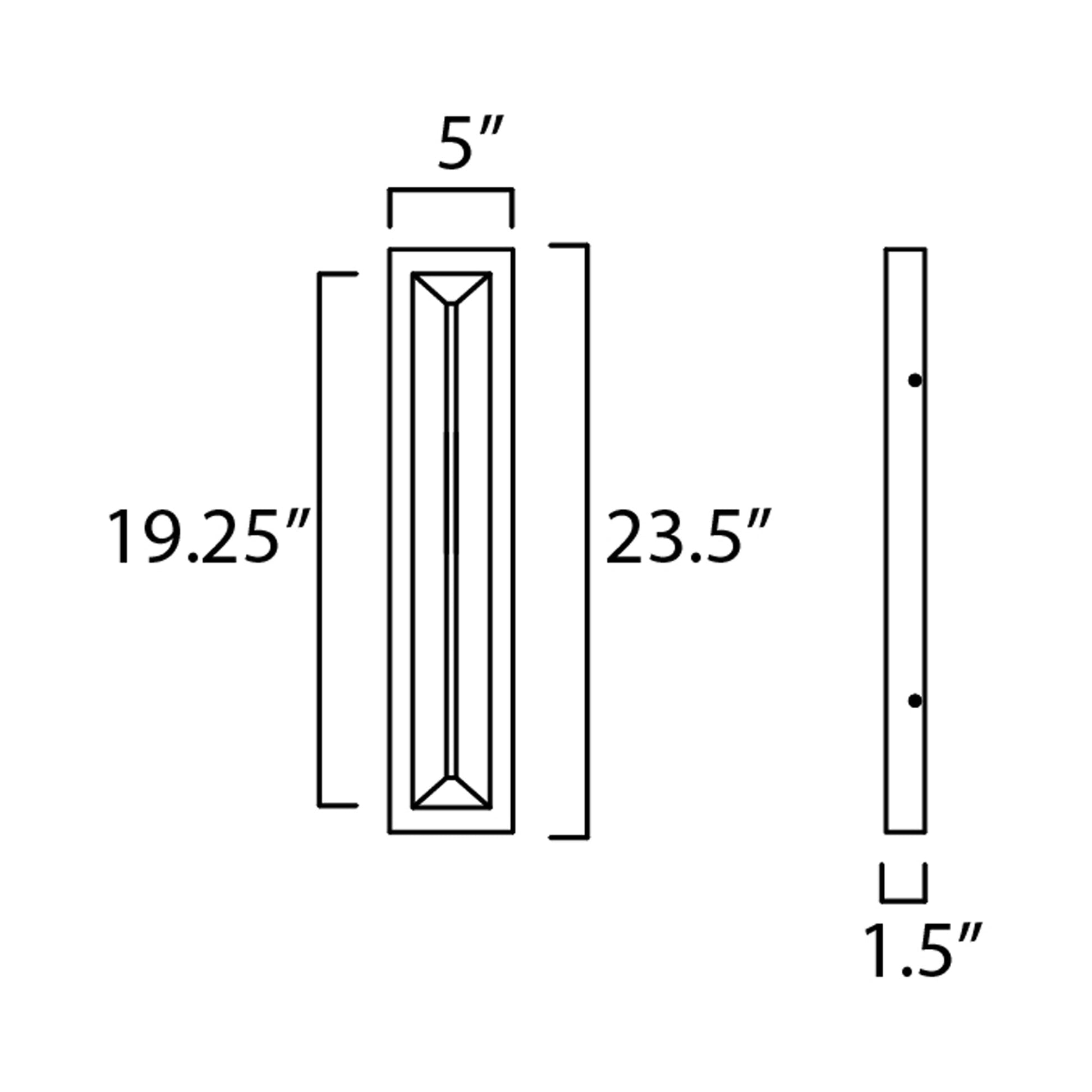 Fosso Outdoor LED Wall Light - line drawing.