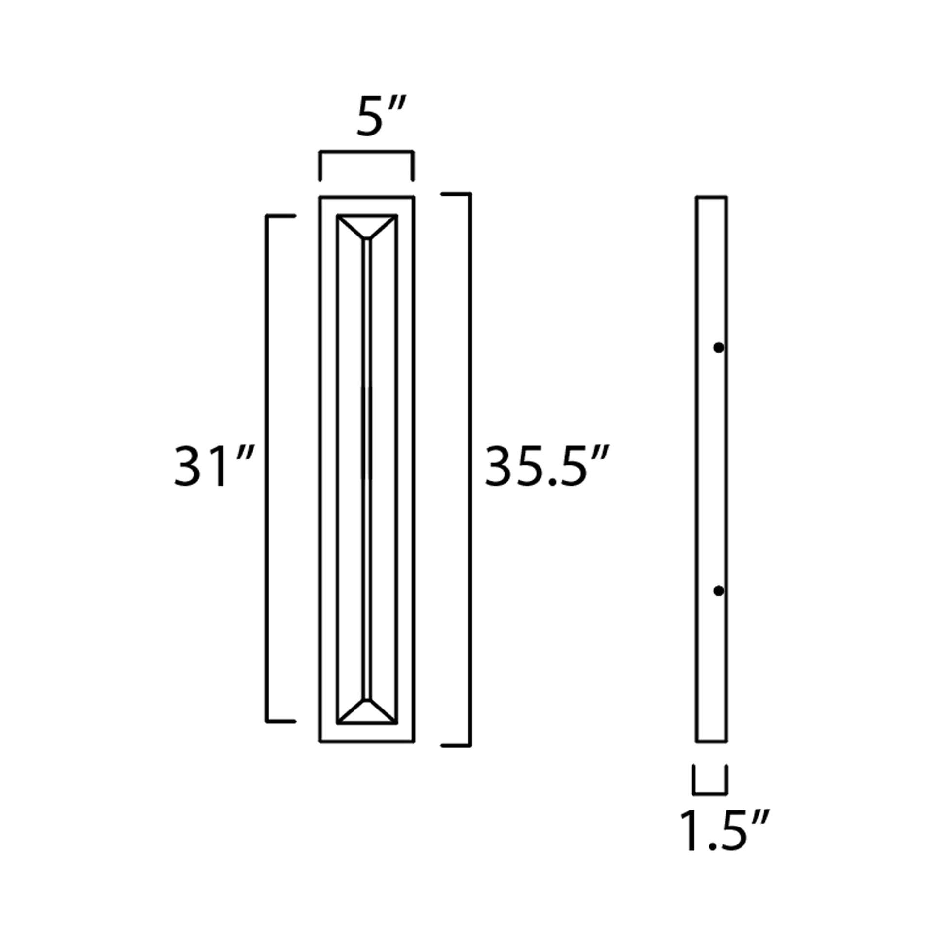 Fosso Outdoor LED Wall Light - line drawing.