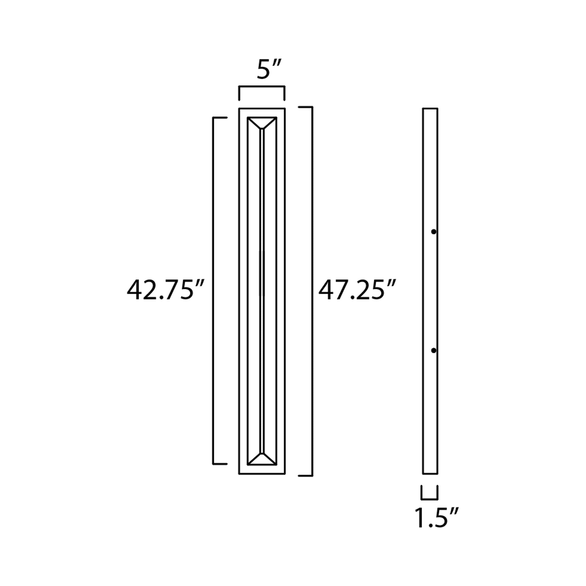 Fosso Outdoor LED Wall Light - line drawing.