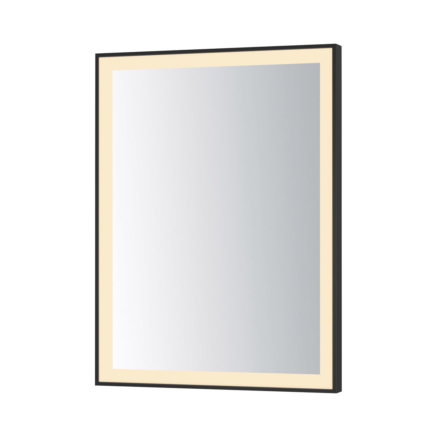 Framed LED Wall Mirror in Black (32-Inch/24-Inch).