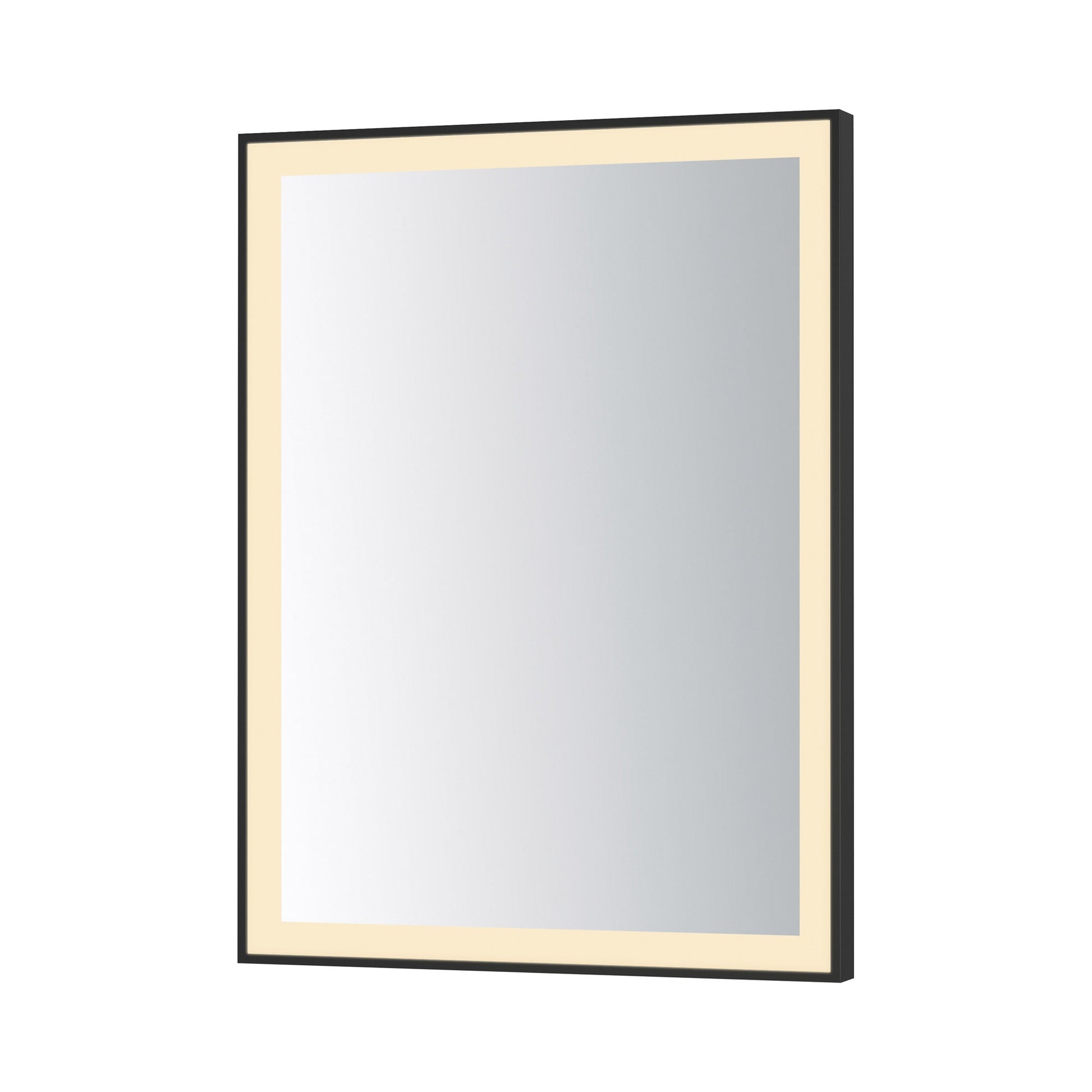 Framed LED Wall Mirror in Black (32-Inch/24-Inch).
