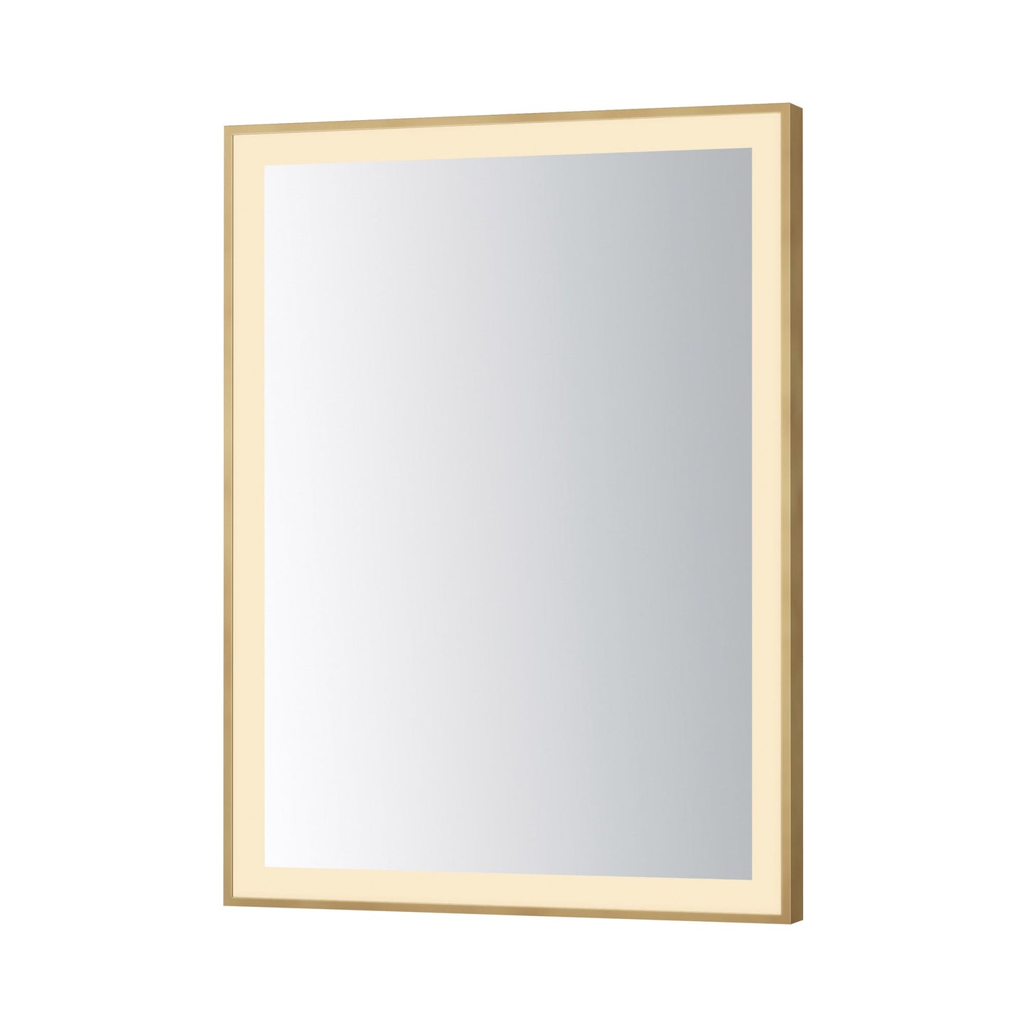 Framed LED Wall Mirror in Gold (32-Inch/24-Inch).