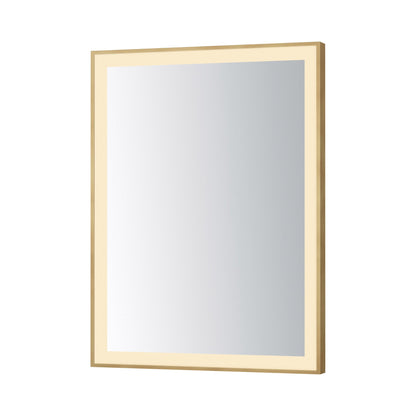 Framed LED Wall Mirror in Gold (32-Inch/24-Inch).